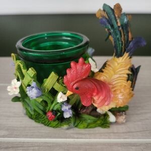Rooster Candle‎ Holder Decor Ceramic Country Farm
